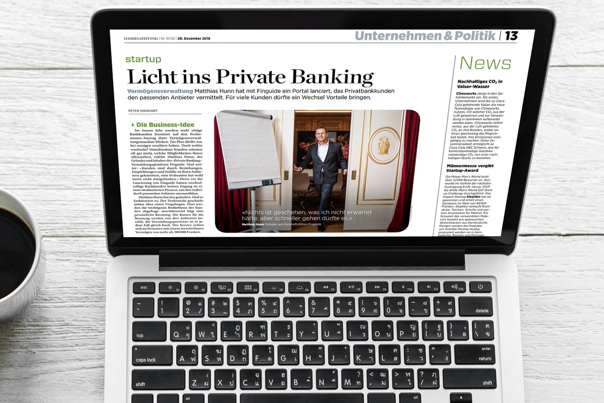 FinGuide-Porträt in Handelszeitung